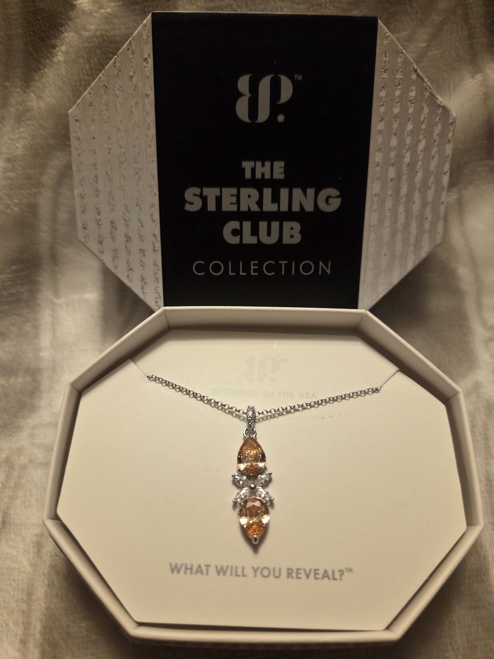 BP - The Sterling Club Smokey Topaz & Cubic Zirconia Necklace